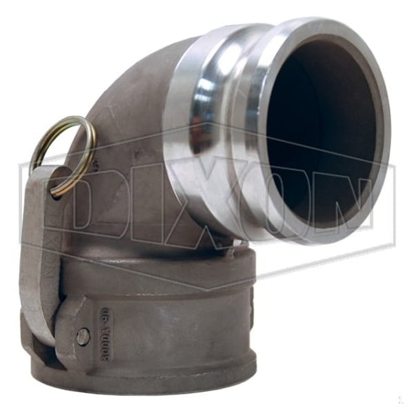 90Deg Cam and Groove Elbow, 1-1/2 in, Male Adapter x Female Coupler, 316 SS, Domestic